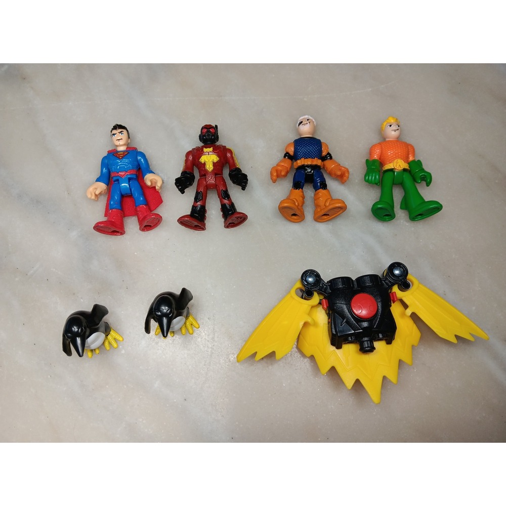 Fisher Price DC Super Friends Figures‎ Superman Aquaman Antman Penguins Wings